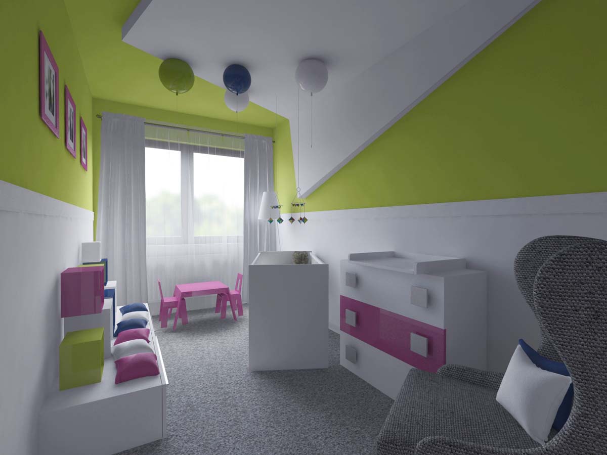 Meble zaprojektowane na wymiar do kolorowego pokoju dziecięcego przez Mobiliani w Bydgoszcz.