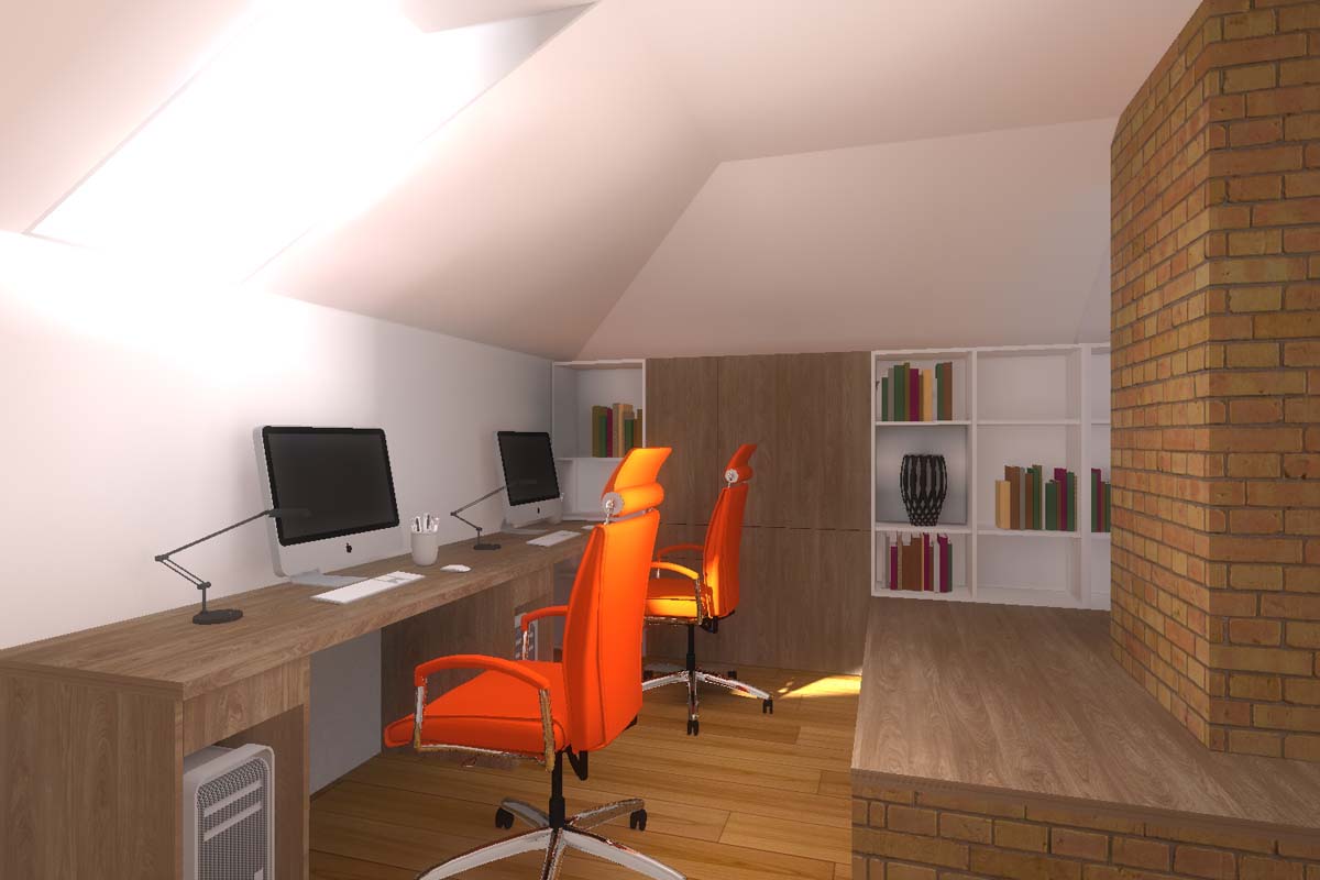 Biurka na wymiar do wnętrza nowoczesnego biura w domu - produkcja mebli Mobiliani.